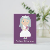 Hübsche lila Sober Princess Postkarte (Stehend Vorderseite)