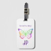 Hübsche Lila Spread Your Wings Schmetterling Gepäckanhänger (Vorderseite Vertikal)