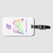 Hübsche Lila Spread Your Wings Schmetterling Gepäckanhänger (Vorderseite (Horizontal))