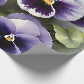 Hübsche lila Stiefmütterchen Aquarellmalerei Geschenkpapier (Ecke)