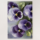 Hübsche lila Stiefmütterchen Aquarellmalerei Puzzle (Vertikal)