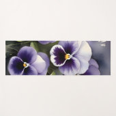 Hübsche lila Stiefmütterchen Aquarellmalerei Yogamatte (Vorderseite (Horizontal))