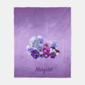 Hübsche Lila Stiefmütterchen Blumengeschenk Schupp Fleecedecke (Vorderseite)