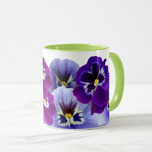 Hübsche Lila Stiefmütterchen Kaffeezubereitung Tas Tasse (VorderseiteRechts)