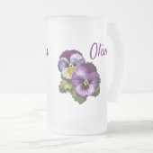 Hübsche Lila Stiefmütterchen Mattglas Bierglas (VorderseiteRechts)