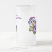 Hübsche Lila Stiefmütterchen Mattglas Bierglas (Mittel)