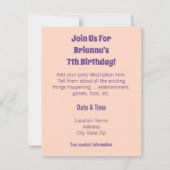 Hübsche Lila süße Träume Regenbogen Unicorn Einladung (Rückseite)