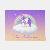 Hübsche Lila süße Träume Regenbogen Unicorn Fußmatte (Vorderseite)