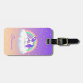 Hübsche Lila süße Träume Regenbogen Unicorn Gepäckanhänger (Vorderseite horizontal)