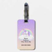 Hübsche Lila süße Träume Regenbogen Unicorn Gepäckanhänger (Rückseite vertikal)