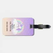 Hübsche Lila süße Träume Regenbogen Unicorn Gepäckanhänger (Rückseite horizontal)