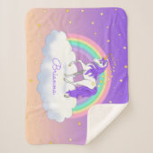Hübsche Lila süße Träume Regenbogen Unicorn Sherpadecke (Vorderseite)