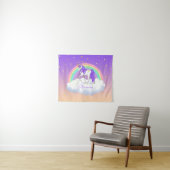 Hübsche Lila süße Träume Regenbogen Unicorn Wandteppich (Beispiel (Horizontal))