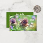 Hübsche Lila Thistle Garden Blume Einladung (Vorderseite/Rückseite Beispiel)