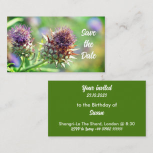 Hübsche Lila Thistle Garden Blume Einladung