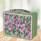 Hübsche Lila Tulissen Metall Brotdose