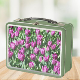 Hübsche Lila Tulissen Metall Brotdose
