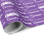 Hübsche Lila Typografie-Collage Geburtstag Geschenkpapier (Rolleneckpunkt)