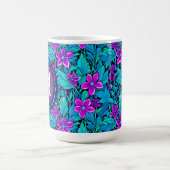 Hübsche Lila und Aquamarine Blaublume Personalisie Kaffeetasse (Mittel)