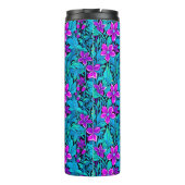 Hübsche Lila und Aquamarine Blaublume Personalisie Thermosbecher (Rückseite)