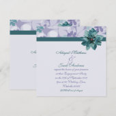 Hübsche Lila und Aquamarine Blue Blume Verlobung E Einladung (Vorne/Hinten)