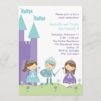 Hübsche Lila und Aquamarine Einladung der Prinzess