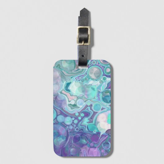 Hübsche Lila und blaue Abstrakte Imitate Marmor Gepäckanhänger (Vorderseite Vertikal)