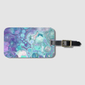 Hübsche Lila und blaue Abstrakte Imitate Marmor Gepäckanhänger (Vorderseite (Horizontal))