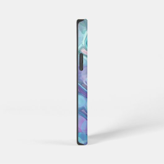 Hübsche Lila und blaue Abstrakte Imitate Marmor iPhone Hülle (Rechte Seite)