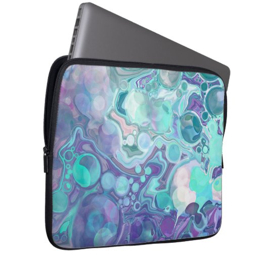 Hübsche Lila und blaue Abstrakte Imitate Marmor Laptopschutzhülle (Vorne Rechts)