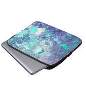 Hübsche Lila und blaue Abstrakte Imitate Marmor Laptopschutzhülle (Vorne Knopf)