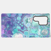 Hübsche Lila und blaue Abstrakte Imitate Marmor Samsung Galaxy Hülle (Rückseite (Horizontal))