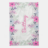 Hübsche Lila und blaue Blumen Handtuch (Vertikal)