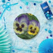 Hübsche, Lila und gelbe Stiefmütterchen, maßgeschn Pappteller (Party)