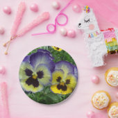 Hübsche, Lila und gelbe Stiefmütterchen, maßgeschn Pappteller (Party)