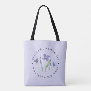 Hübsche lila und lavendelfarbene Aquarell-Wildblum Tasche