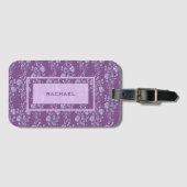Hübsche Lila und Lilac Floral Personalisiert Gepäckanhänger (Vorderseite (Horizontal))