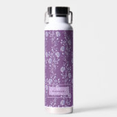 Hübsche Lila und Lilac Floral Personalisiert Trinkflasche (Vorne)
