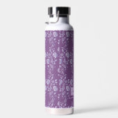 Hübsche Lila und Lilac Floral Personalisiert Trinkflasche (Rechts)