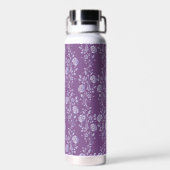 Hübsche Lila und Lilac Floral Personalisiert Trinkflasche (Rückseite)