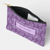 Hübsche Lila und Lilac Floral Personalisiert Zubehörtasche (Offen)
