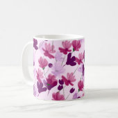 Hübsche Lila und Mauve Pink Frühling Wildblume Kaffeetasse (Vorderseite Links)
