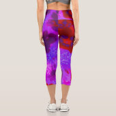 Hübsche Lila und Red Garden Phlox Blume Capri Leggings (Rückseite)