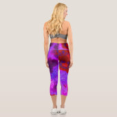 Hübsche Lila und Red Garden Phlox Blume Capri Leggings (Rückseite)