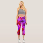Hübsche Lila und Red Garden Phlox Blume Capri Leggings (Vorderseite)