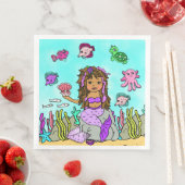 Hübsche Lila und rosa ethnische Meerjungfrau Gebur Serviette (Beispiel)