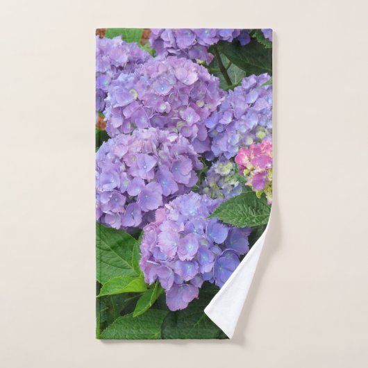 Hübsche lila und rosa Hydrangea-Blumen Badhandtuch Set (Handtuch)