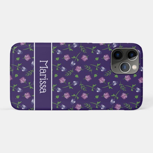 Hübsche Lila und rosa Rosen Rosenknospe, Blumendru Case-Mate iPhone Hülle (Rückseite (Horizontal))