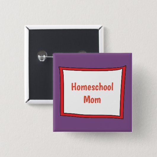 Hübsche lila und rote Hausschülerin Button (Vorne & Hinten)