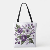 Hübsche Lila und weiße Blume Tasche (Rückseite)